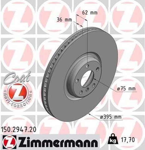 Передние тормозные диски 150294720 Zimmermann