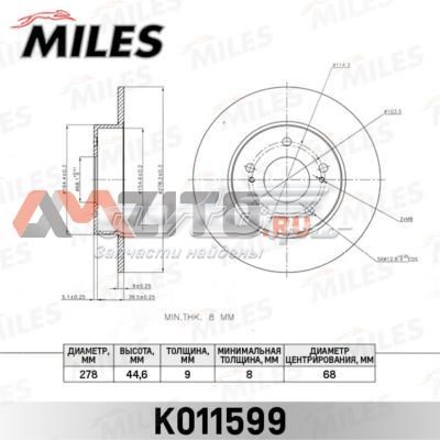 Тормозные диски K011599 Miles