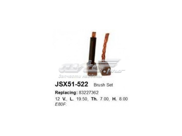 JSX51-522 Cargo escova do motor de arranco