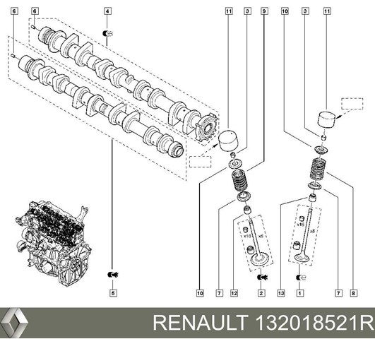 Клапан впускной Renault (RVI) 132018521R