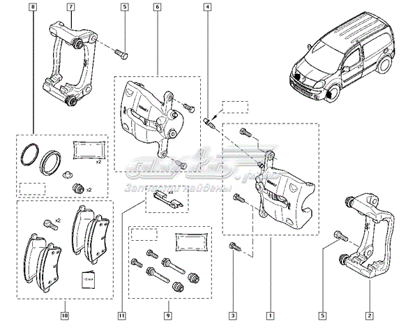 Скоба тормозного суппорта переднего Renault (RVI) 465017981R