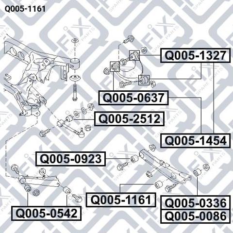 Сайлентблок поперечного рычага заднего наружный Q-fix Q0051161 цена, от 5.26 USD