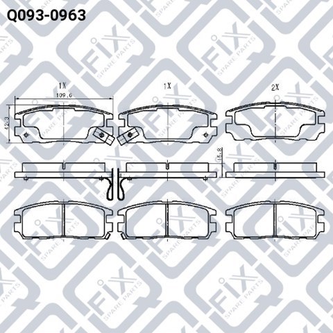 Задние тормозные колодки Q0930963 Q-fix