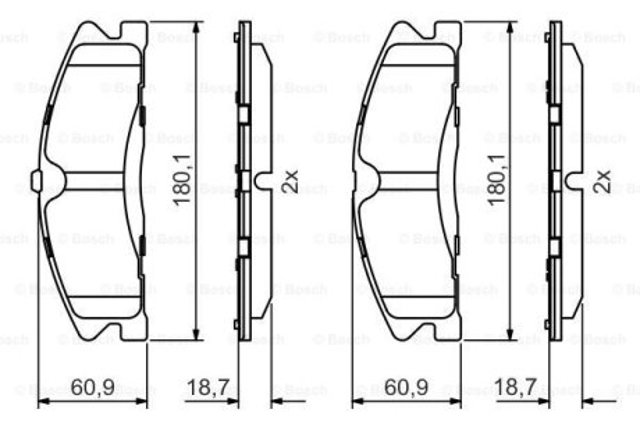 Передние тормозные колодки 0986495399 Bosch