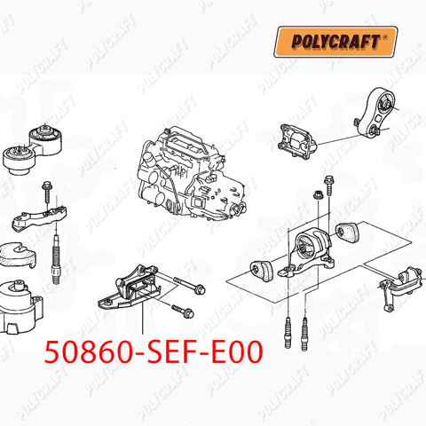 50860SEFE00 HONDA Taco de caja de cambios original y equivalente