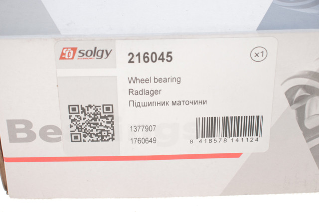 Купить 216045 Solgy Подшипник передней ступицы