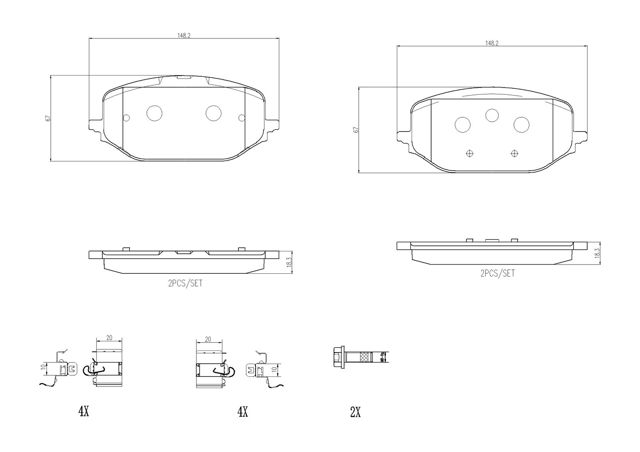 Передние тормозные колодки P61142 Brembo