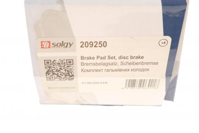 209250 Solgy Колодки передние