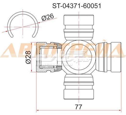 Крестовина карданного вала переднего ST0437160051 SAT