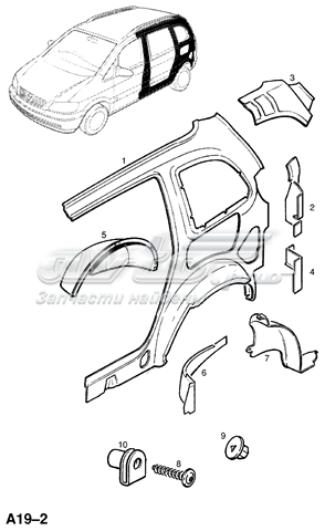 Guarda-barras esquerdo dianteiro do pára-lama dianteiro para Opel Zafira (F75)