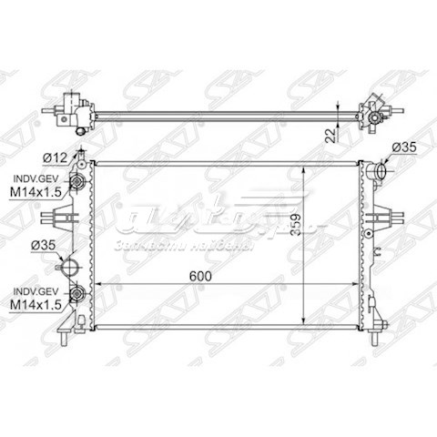 SGOP0006G SAT radiador de esfriamento de motor