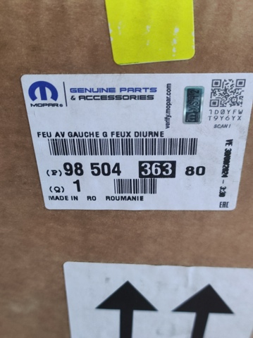 9850436380 Peugeot/Citroen Фара дневного света, левая