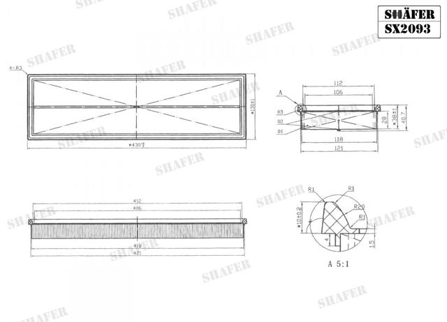 SX2093 Shafer Воздушный фильтр двигателя