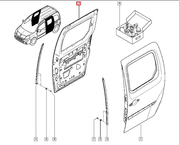 Дверь боковая (сдвижная) правая 821008290R Renault (RVI)