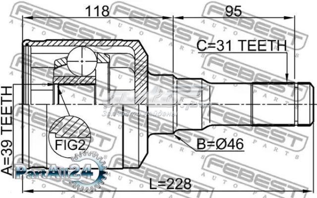 ШРУС внутренний передний левый 2111F150LH Febest