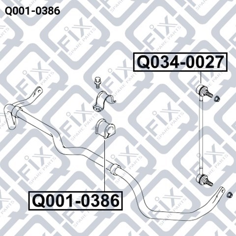 Втулка стабилизатора переднего Q0010386 Q-fix