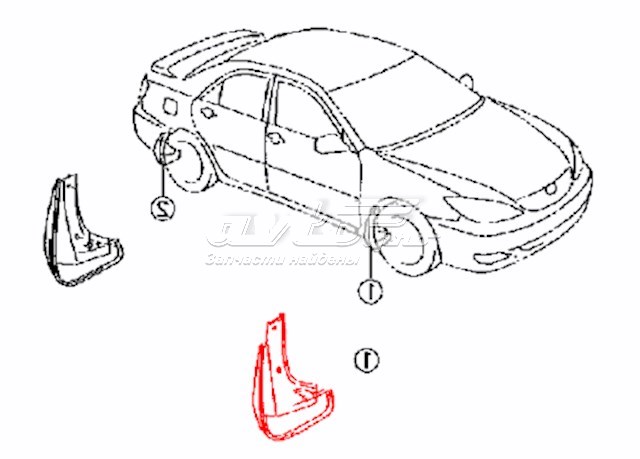 7662133090B1 Toyota protetor de lama dianteiro direito