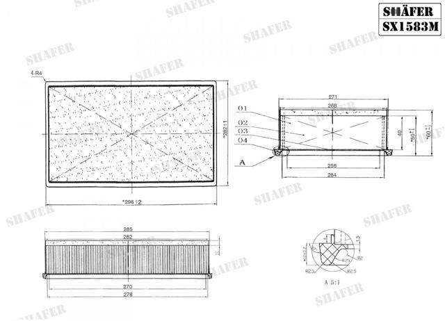 SX1583M Shafer Воздушный фильтр двигателя