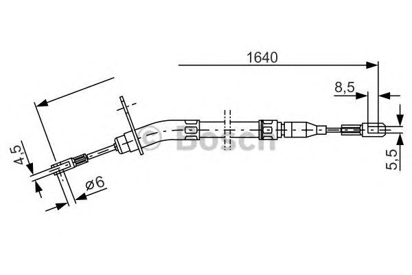 Трос стоянкового гальма задній лівий 1987477011 BOSCH