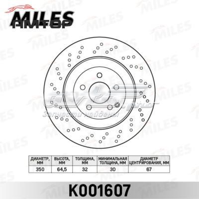 K001607 Miles диск тормозной передний