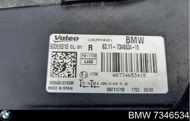 Правая фара 7346534 BMW