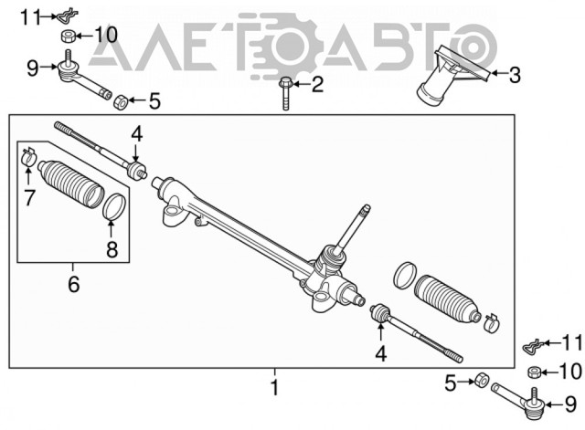 Реечный рулевой механизм Mazda KB7W32110A цена, от 440.12 USD