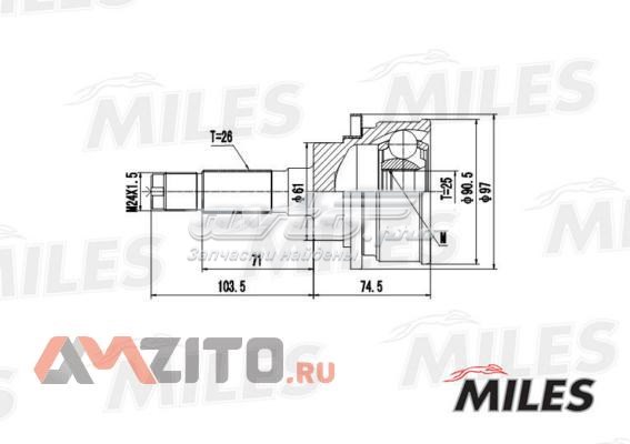 ШРУС наружный передний GA20121 Miles