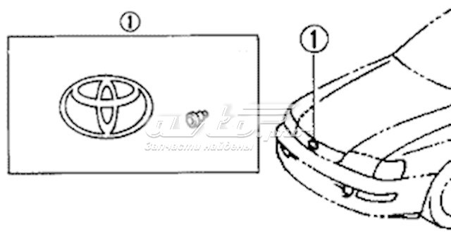 Эмблема капота на Toyota Carina E 