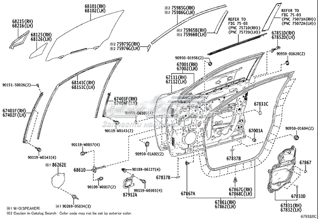 Стекло передней правой двери XYG GS7057D302