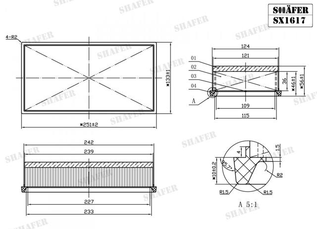 SX1617 Shafer Воздушный фильтр двигателя