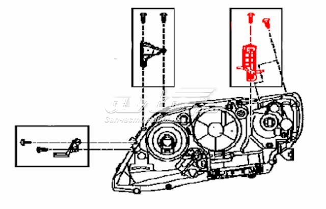 Consola (adaptador) de fixação da luz dianteira direita para Toyota Camry (V40)