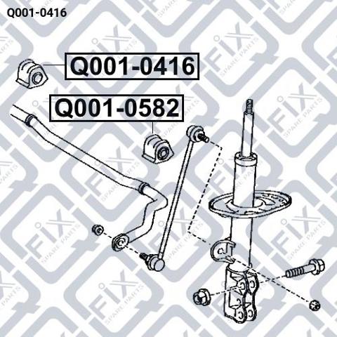 Втулка стабилизатора переднего правая Q-fix Q0010416 цена, от 3.39 USD