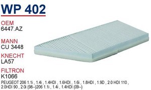 Купить WP402 Wunder Фильтр салона угольный