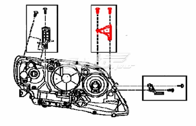 Consola (adaptador) de fixação da luz dianteira esquerda para Toyota Camry (V40)