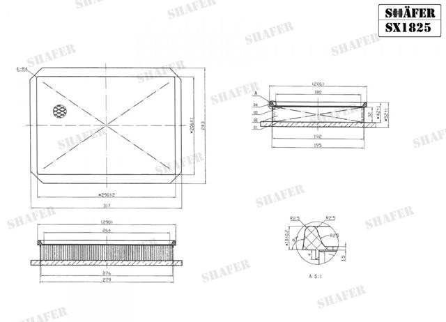 Элемент воздушного фильтра Shafer SX1825 цена, от 4.00 USD