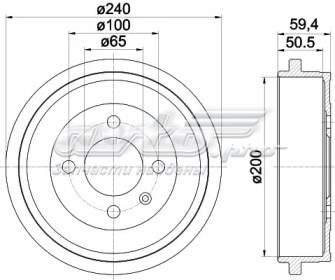 Барабан тормозной задний JP GROUP 1163501600