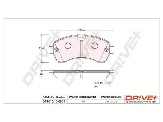 Передние тормозные колодки DP1010100904 Dr!ve+