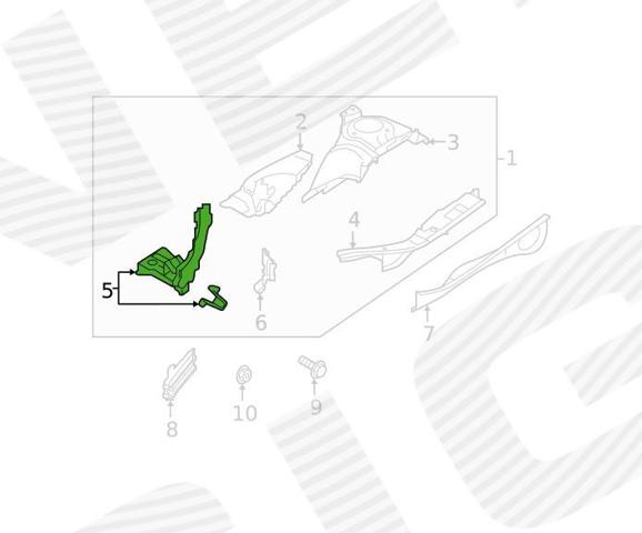 Кронштейн арки колеса (лонжерона) левый Signeda PSB12301AL цена, от 69.99 USD