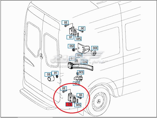 Петля двери задней (распашной) правая нижняя 68006456AA Chrysler