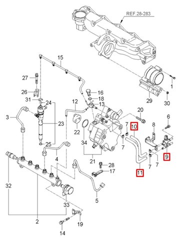 Sensor de temperatura de combustível para KIA Ceed (ED)