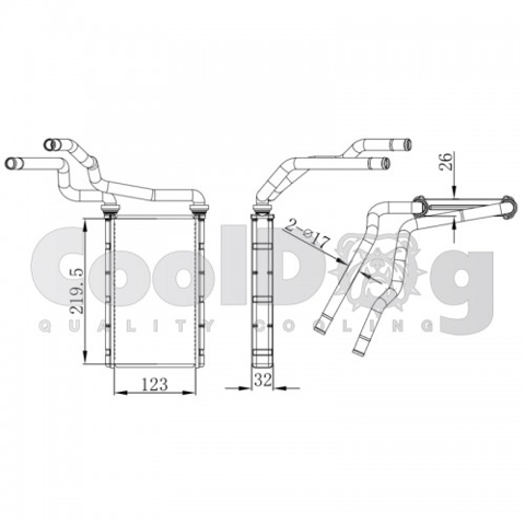 CLD6025 Cooldog Радиатор отопителя салона