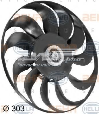 Вентилятор (крыльчатка) радиатора охлаждения правый HELLA 8EW351043281
