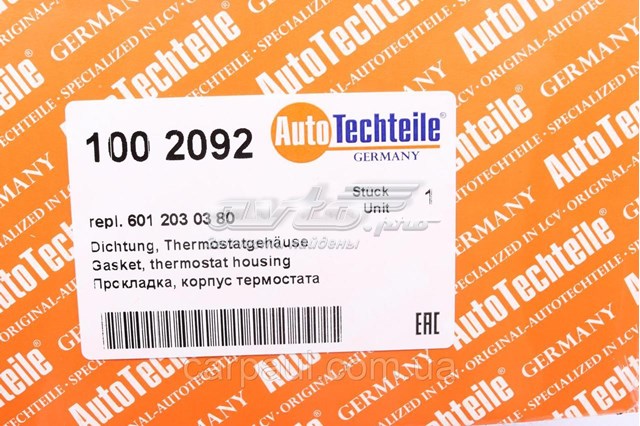 Прокладка корпуса термостата Autotechteile 1002092 цена, от 0.94 USD