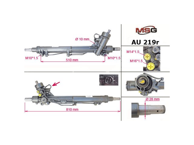 Купить AU219R MSG Rebuilding Рулевая рейка