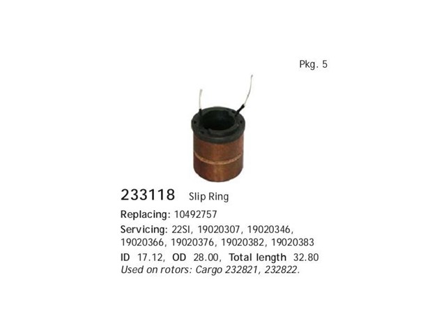 233118 Cargo Коллектор ротора генератора