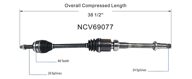 Привод передний правый GSP NCV69077 цена, от 170.11 USD