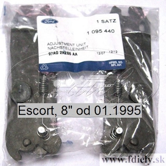 Механизм подвода (самоподвода) барабанных колодок (разводной ремкомплект) на Ford Escort CLASSIC 