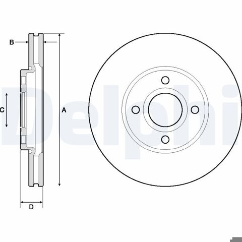 BG4715C Delphi disco do freio dianteiro