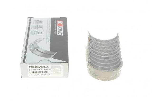 Вкладыши коленвала, коренные, комплект, 1-й ремонт (+0,25) King MB5352AM025 цена, от 15.04 USD