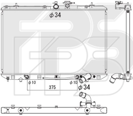 2213148 Denso radiador de esfriamento de motor